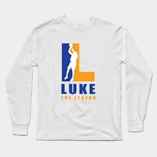 Luke Custom Player Basketball Your Name The Legend Long Sleeve T-Shirt